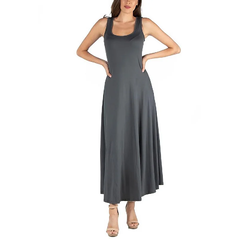 24seven Comfort Apparel Womens Sleeveless Long Maxi Dress Classic Tulle Maxi Dress