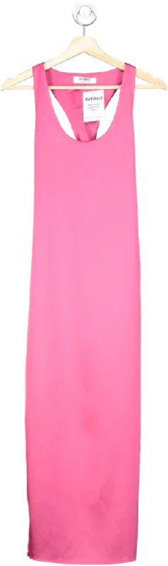 4th & Reckless Pink Maxi Dress Petite UK 6 Classic Strapless Maxi Dress