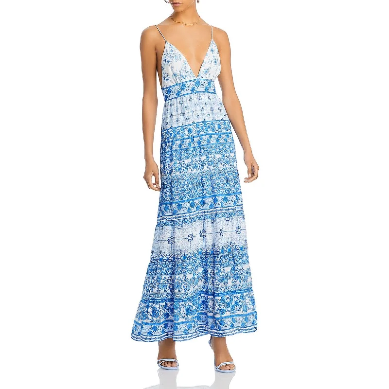 Alice and Olivia Womens Karolina Chiffon Floral Maxi Dress Fashionable Off-Shoulder Maxi Dress