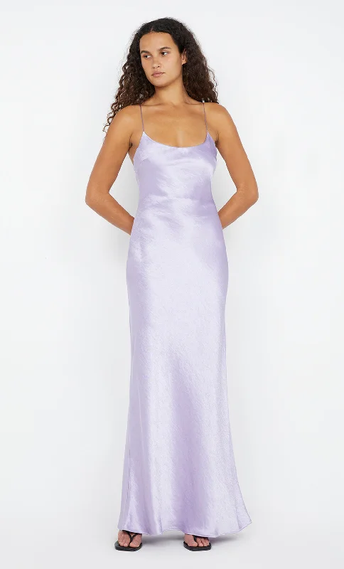 ALLEGRA TIE MAXI DRESS - LILAC Fashionable Button-Down Maxi Dress