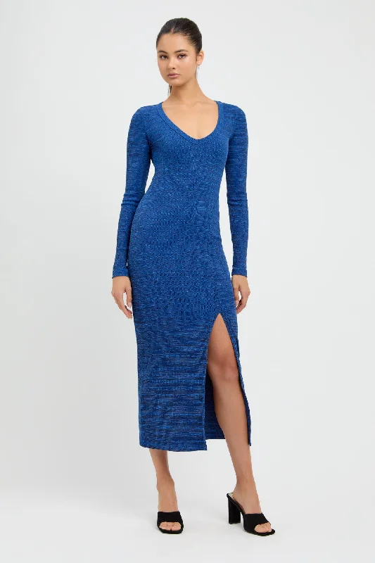 Angela Midi Dress Trendy Mock Neck Midi Dress