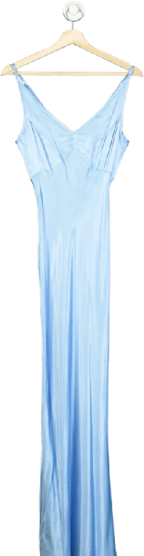 ASOS Design Light Blue Maxi Dress UK M Trendy Button Front Maxi Dress