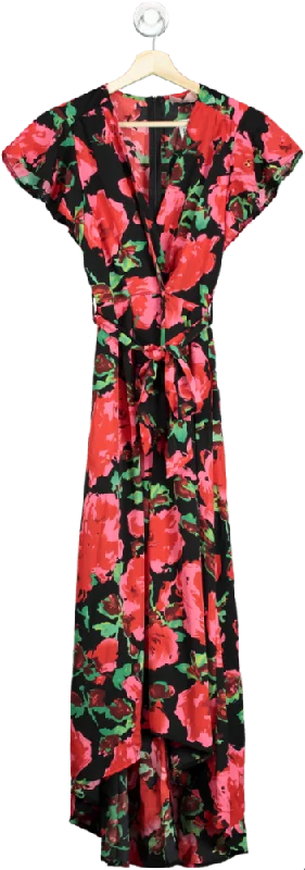 AX Paris Black Floral Maxi Dress UK 8 Cozy Maxi Dress with Slit