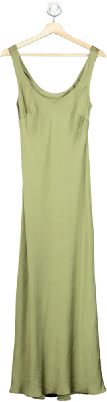 Cambra Styles Olive Green Maxi Dress UK 8 Fashionable Maxi Dress with Fringe