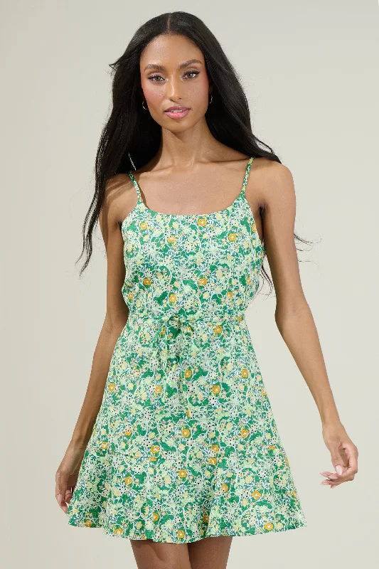 Cassia Floral Eyelet Rudy Mini Dress Fashionable Polka Dot Mini Dress
