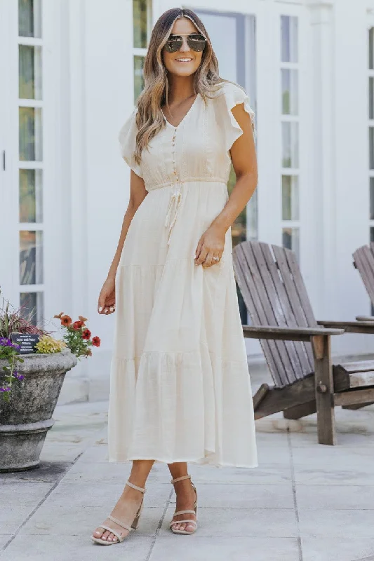 Celine Crochet Lace Tiered Boho Midi Dress Cozy T-shirt Midi Dress