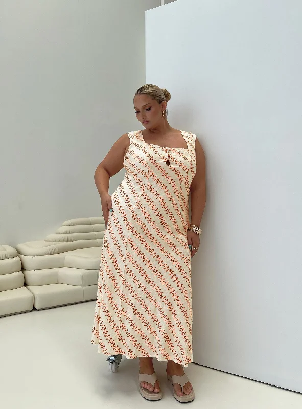 Chosen Girl Linen Blend Maxi Dress Multi Curve Comfortable Bohemian Maxi Dress