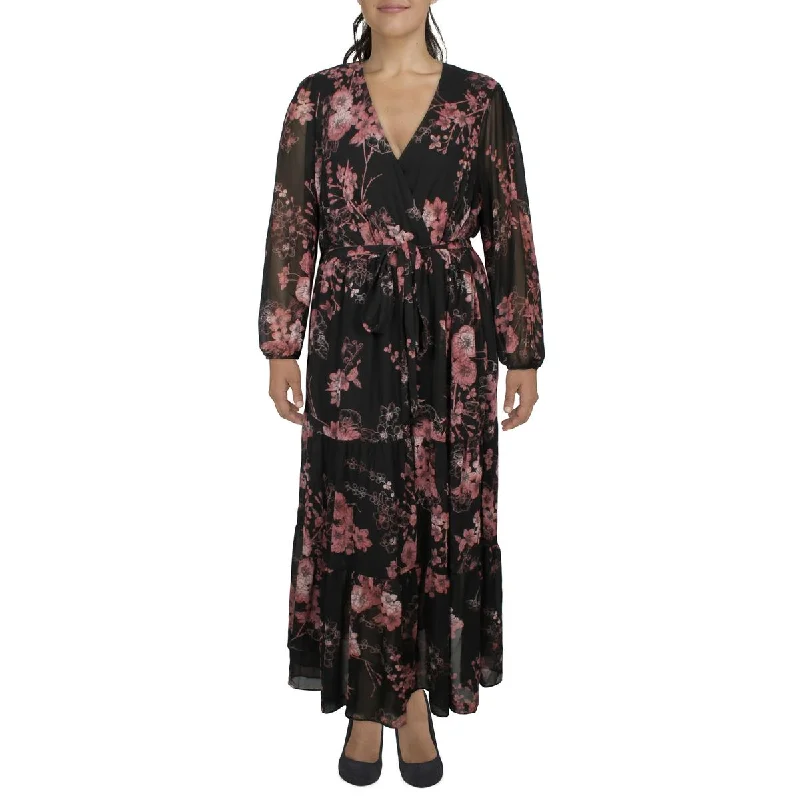 City Chic Womens Floral Print  Maxi Dress Classic Tulle Maxi Dress