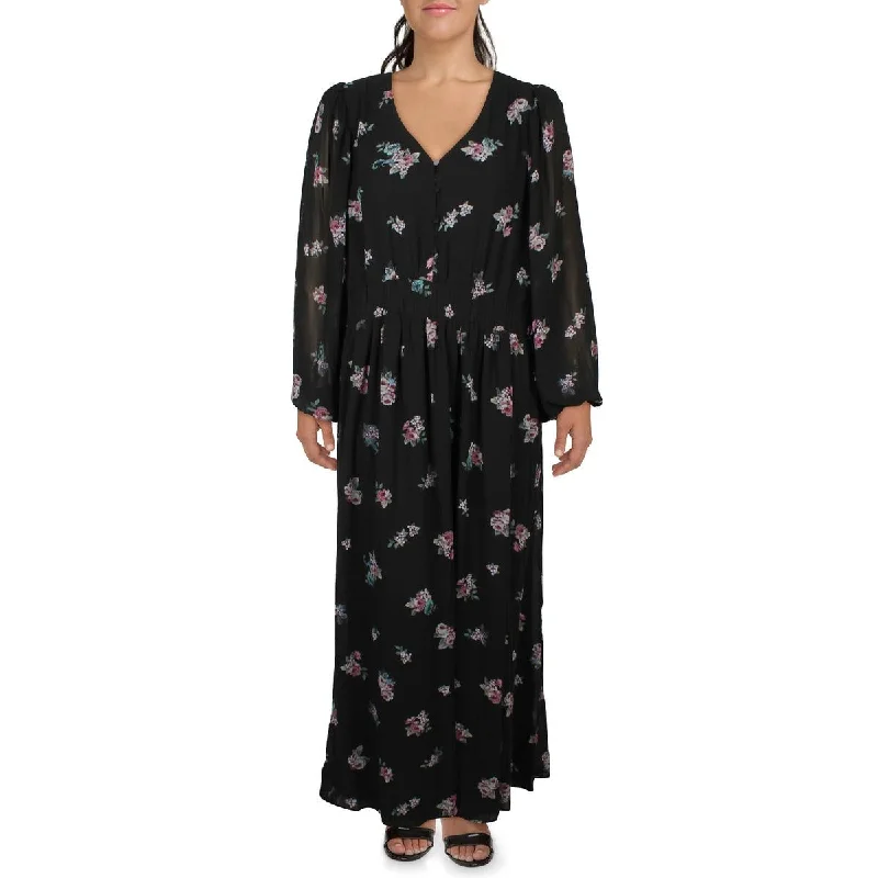 City Chic Womens Floral Print  Maxi Dress Comfortable Maxi Dress with Belt