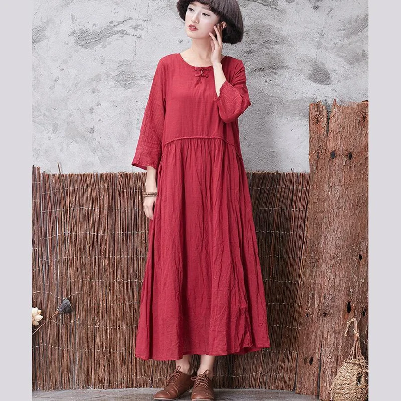 Classy patchwork cotton clothes Women Tutorials red Maxi Dresses summer Elegant Wraparound Maxi Dress