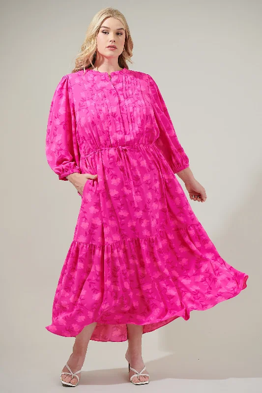 Clever Floral Midi Dress Curve Fashionable Fitted Midi Dress