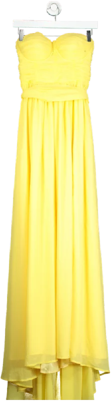 Coast Yellow Strapless Maxi Dress UK 8 Chic Button-Up Maxi Dress