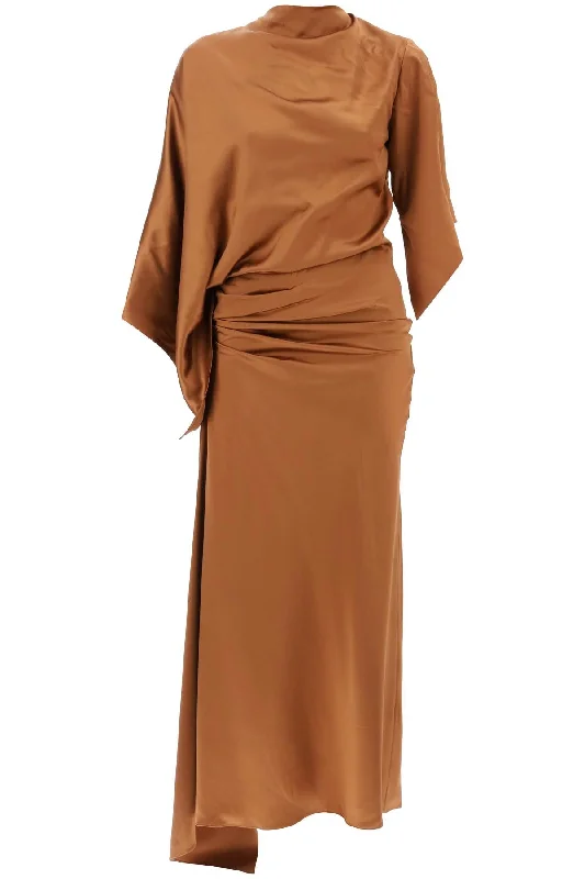 cusco silk draped midi dress 24013418 GINGER Stylish Animal Print Midi Dress