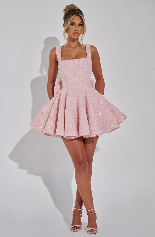 Dorothy Mini Dress - Blush Comfortable Casual Mini Dress