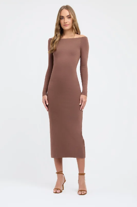 Ellie Midi Dress Cozy Midi Dress with Pockets