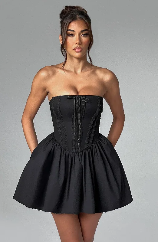 Evie Mini Dress - Black Classic Solid Mini Dress