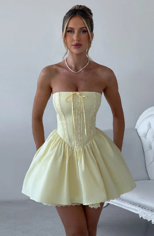 Evie Mini Dress - Lemon Comfortable Casual Mini Dress