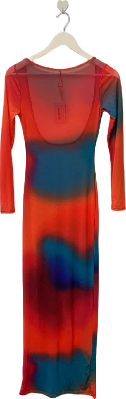 Fashion Nova Multicolour Tie-Dye Maxi Dress UK XS Classic Strapless Maxi Dress