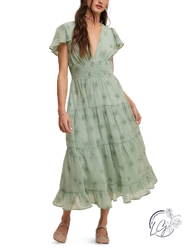 Springtime Splendor Maxi Dress Comfortable Maxi Dress with Belt