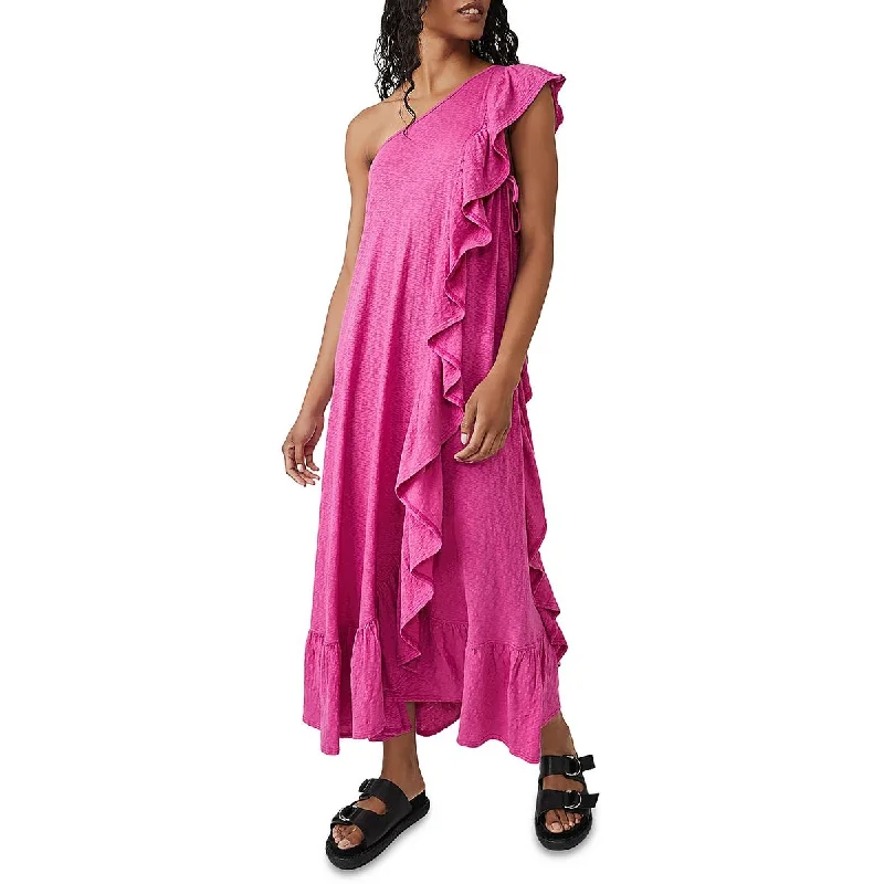 FP Beach Womens Elisa Cotton Cascade T Maxi Dress Comfortable Bohemian Maxi Dress