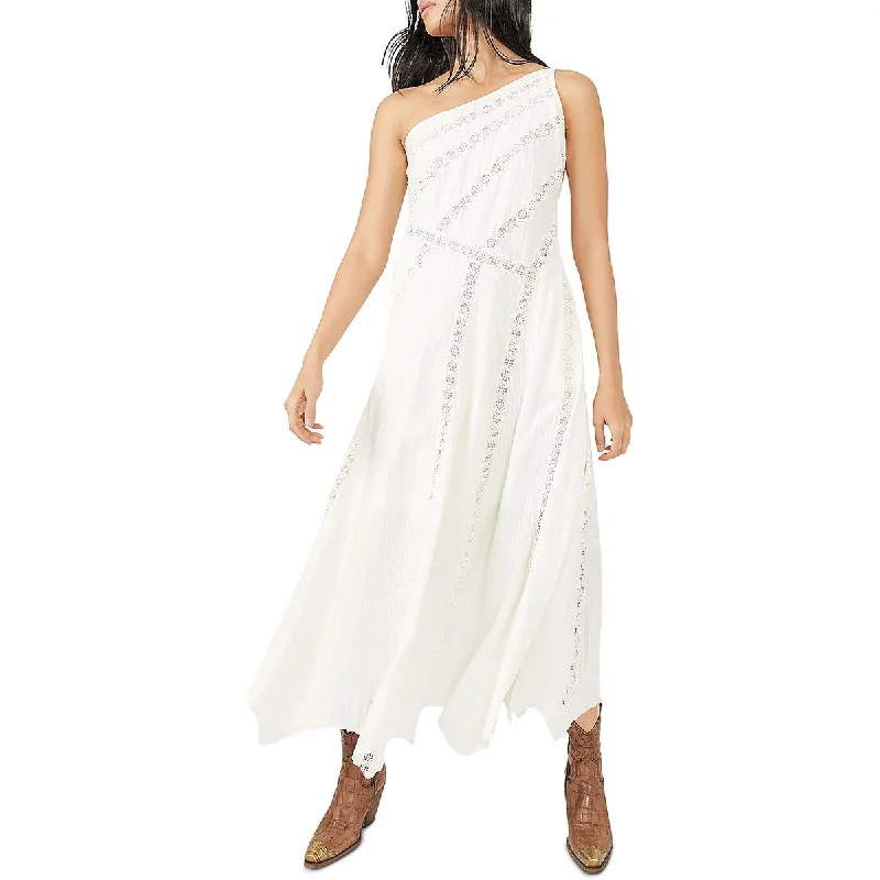 Free People Womens Bella Ladder Stitch Long Maxi Dress Fashionable Chiffon Tiered Maxi Dress