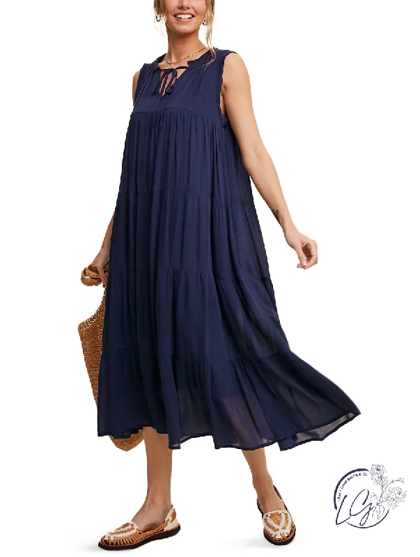 Metro Boho Flowy Maxi Dress Elegant Tiered Maxi Dress