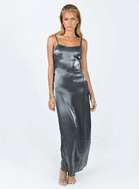 Gianne Slip Maxi Dress Grey Classic Tulle Maxi Dress