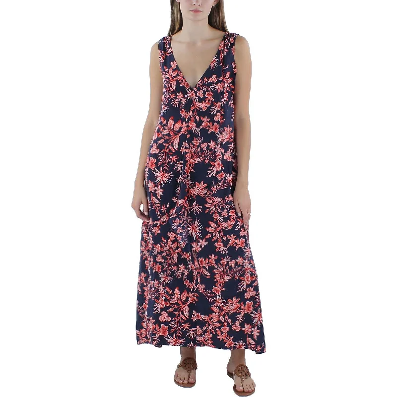 Gigi Parker Womens Floral Print Ruffled Maxi Dress Classic A-Line Maxi Dress