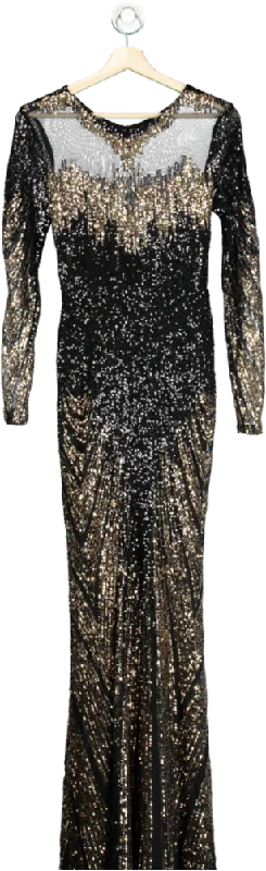 Goddiva Gold Sequin Maxi Dress UK 8 Classic Strapless Maxi Dress