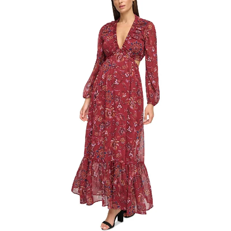 Guess Womens Cut-Out Long Maxi Dress Stylish Maxi Dress with Pleats