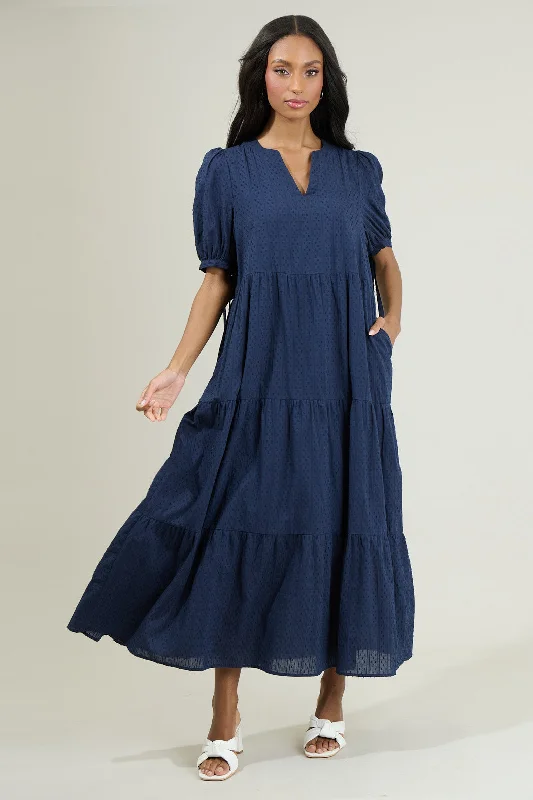 Harper Textured Tiered Midi Dress Elegant Faux Wrap Midi Dress