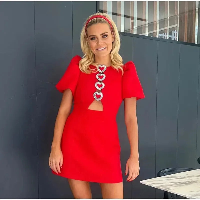Hollow Out Bow Street Y2K O Neck Bodycon Party Sexy Slim Evening Mini Dress Fashionable Mini Dress with Pockets Hollow Out Bow Street Y2K O Neck Bodycon Party Sexy Slim Evening Mini Dress Fashionable Mini Dress with Pockets