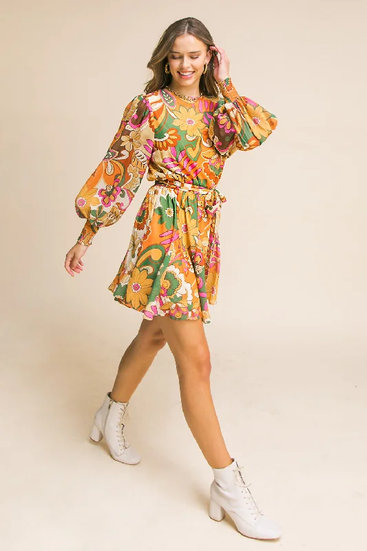 WITHOUT LIMITS WOVEN MINI DRESS Chic Tropical Mini Dress