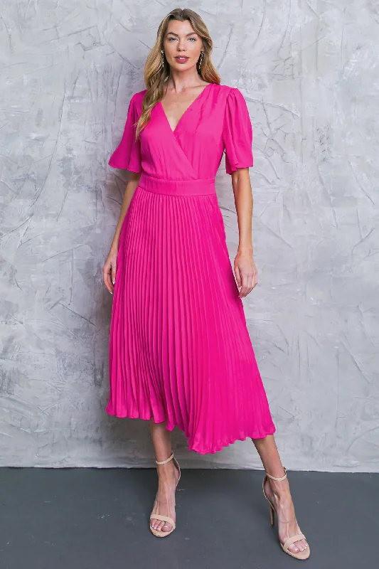 TOO CHIC WOVEN MIDI DRESS Trendy Boho Midi Dress
