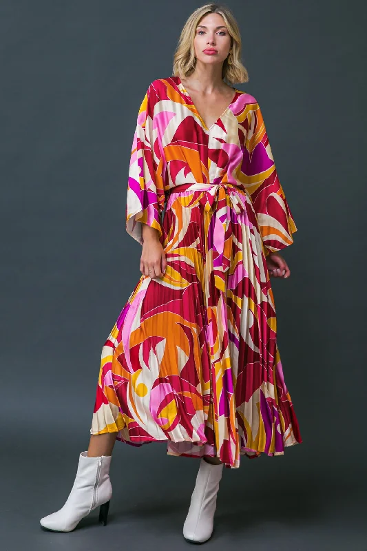 AT FIRST SIGHT WOVEN MIDI DRESS Stylish Satin Midi Dress