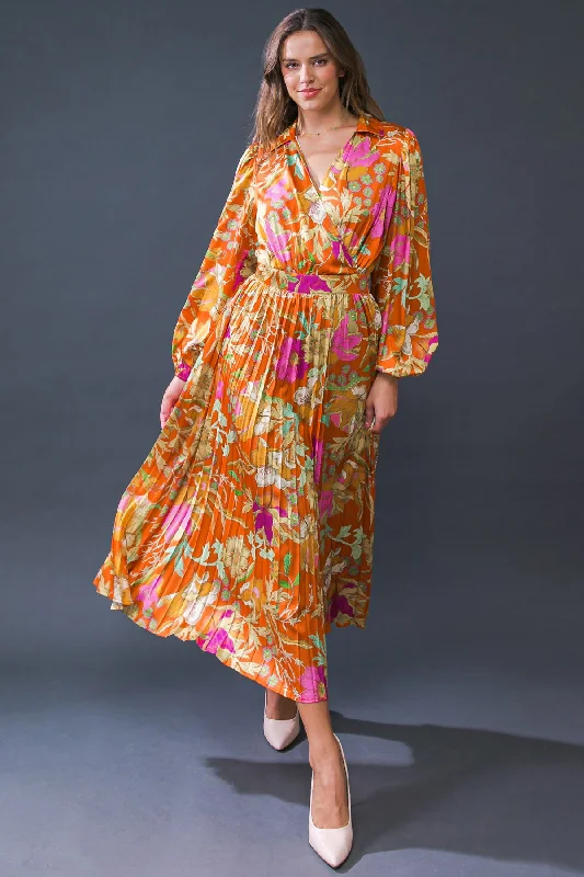 KEEP GETTING BETTER WOVEN MIDI DRESS Elegant Faux Wrap Midi Dress