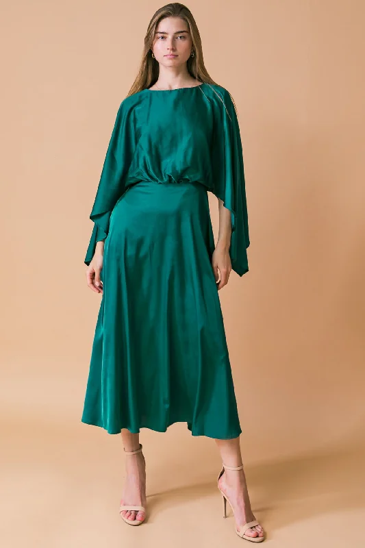 CAUGHT FEELINGS WOVEN MIDI DRESS Stylish Striped Midi Dress