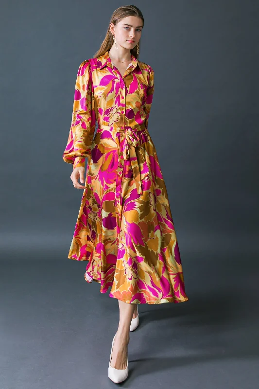 BREAKING HEARTS WOVEN MIDI DRESS Cozy Midi Dress with Pockets