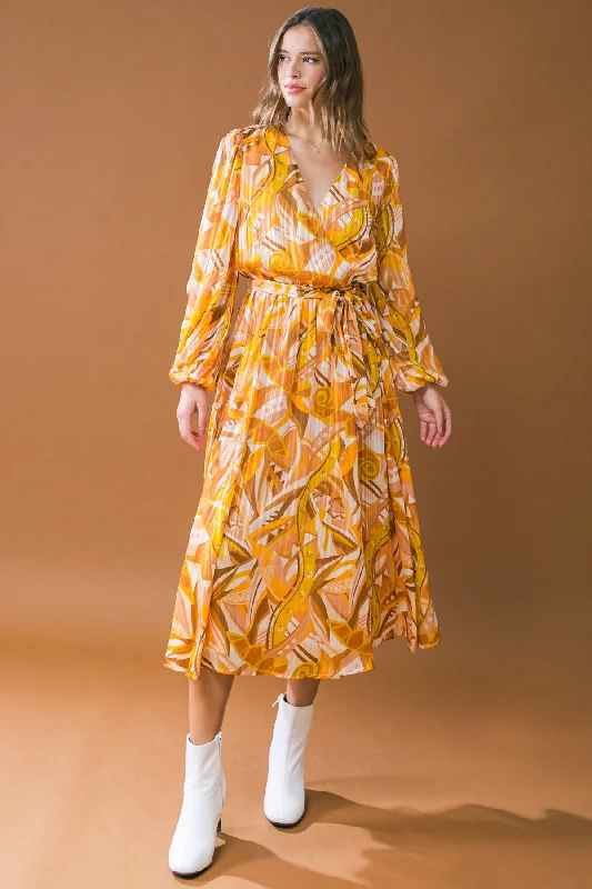 YOU'RE PERFECT WOVEN MIDI DRESS Trendy Mock Neck Midi Dress