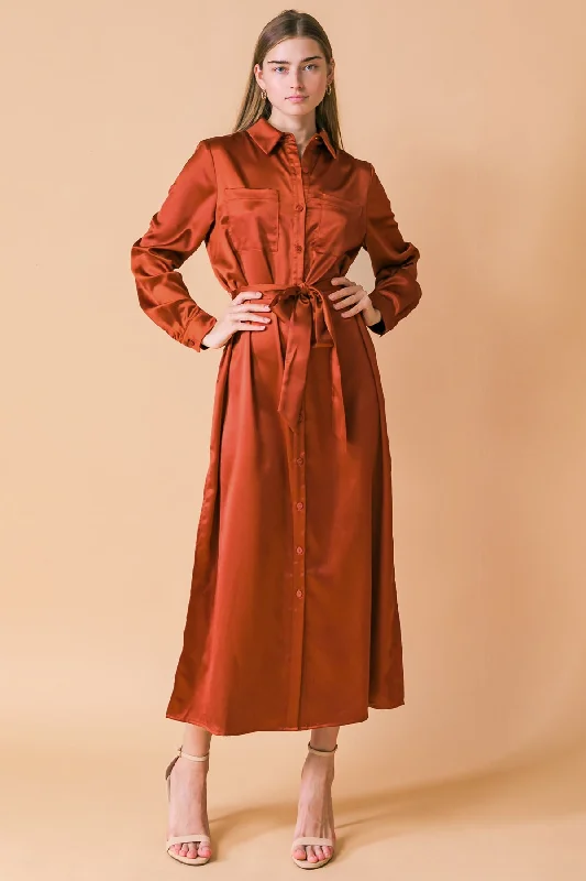 IT'S YOUR PLACE WOVEN MIDI DRESS Elegant Puff Sleeve Midi Dress