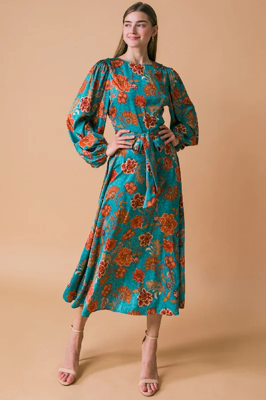 COVERED BY LOVE WOVEN MIDI DRESS Comfortable Stretch Midi Dress