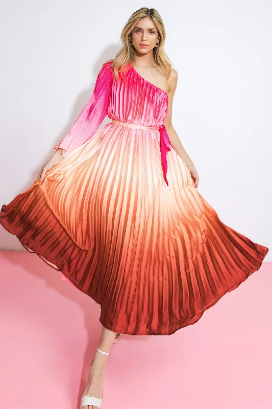 YOU'RE MY LOVER WOVEN MIDI DRESS Stylish Color Block Midi Dress