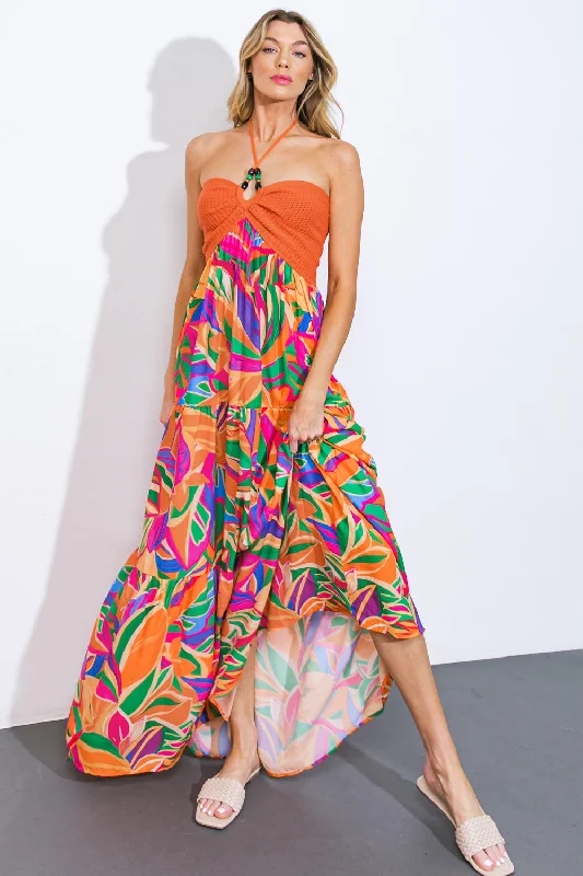 INTO THE THICK OF IT COMBINATION MIDI DRESS Stylish Button-Up Midi Dress