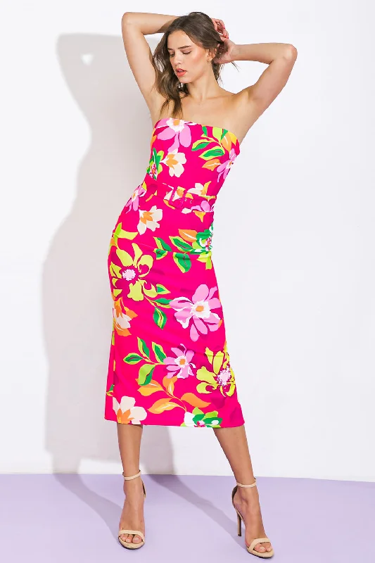 A COLORFUL LIFE MIDI DRESS Stylish Pleated Skirt Midi Dress