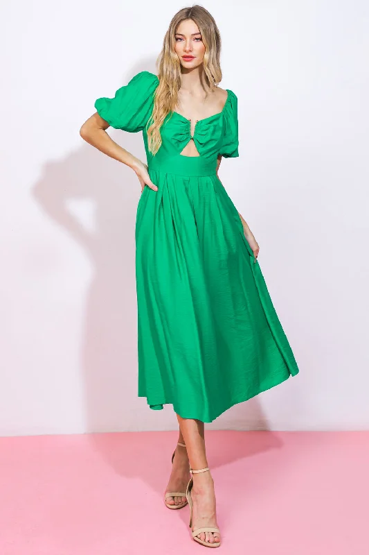 DEEPER LOVE WOVEN MIDI DRESS Trendy Knit Midi Dress