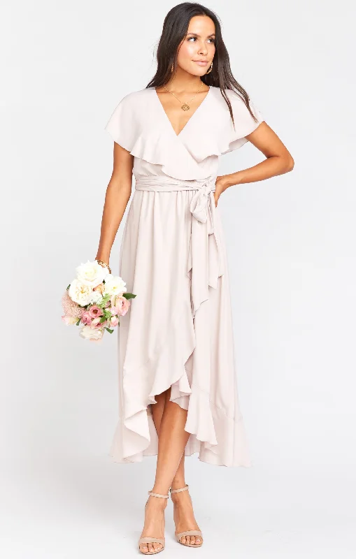 Jess Ruffle Midi Dress ~ Show Me the Ring Crisp Fashionable A-Line Midi Dress