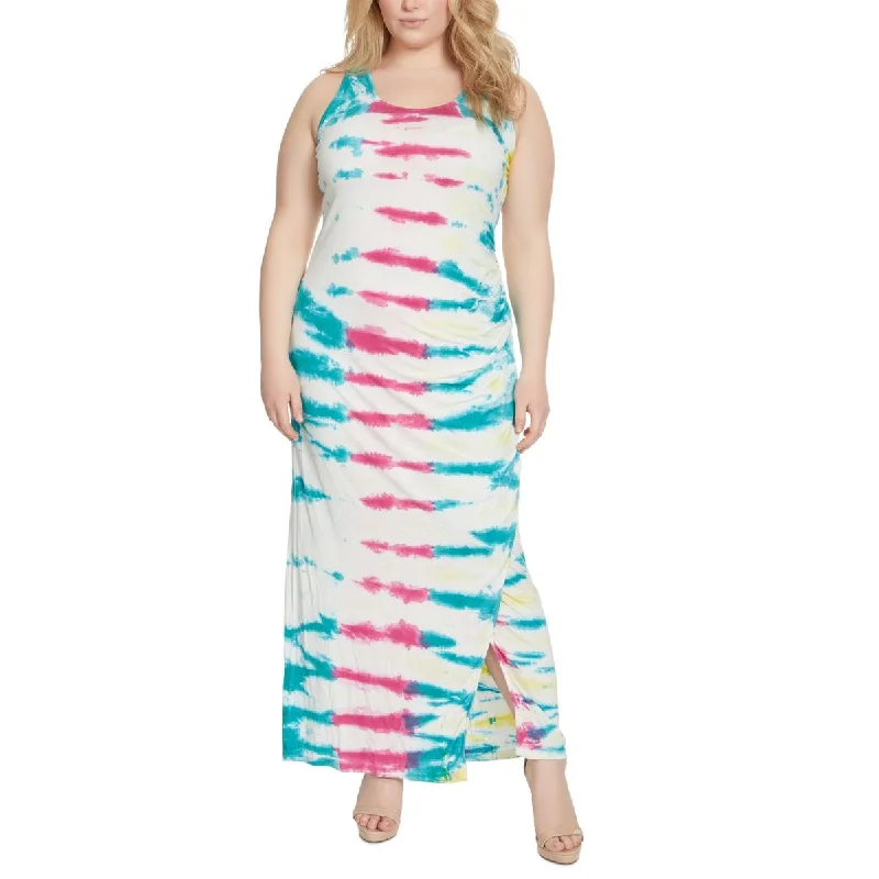 Jessica Simpson Womens Plus Tie Dye Maxi Maxi Dress Elegant Maxi Dress with Slit