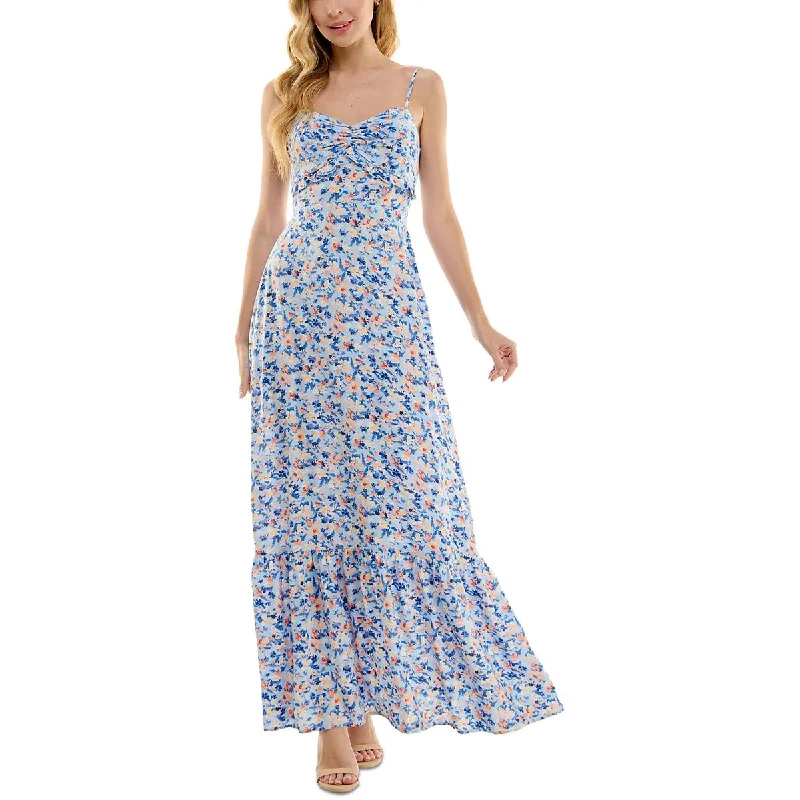 Kingston Grey Womens Juniors Long Floral Print Maxi Dress Elegant Maxi Dress with Lace