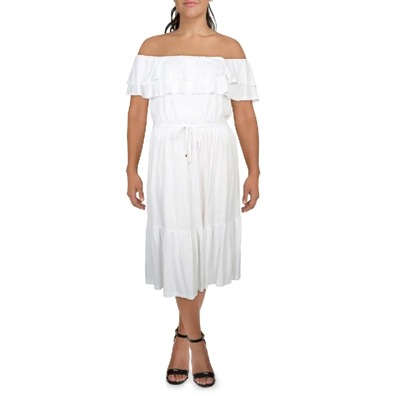 Lauren Ralph Lauren Womens Linen Maxi Dress Elegant Pleated Maxi Dress