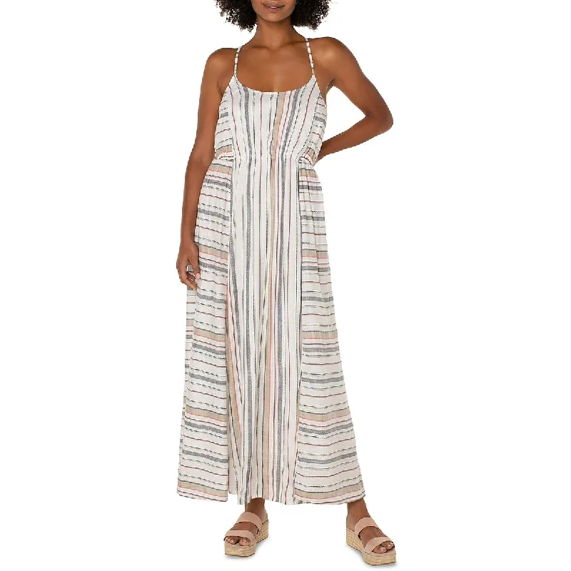 Liverpool Los Angeles Womens Striped Lined Maxi Dress Fashionable Sleeveless Maxi Dress